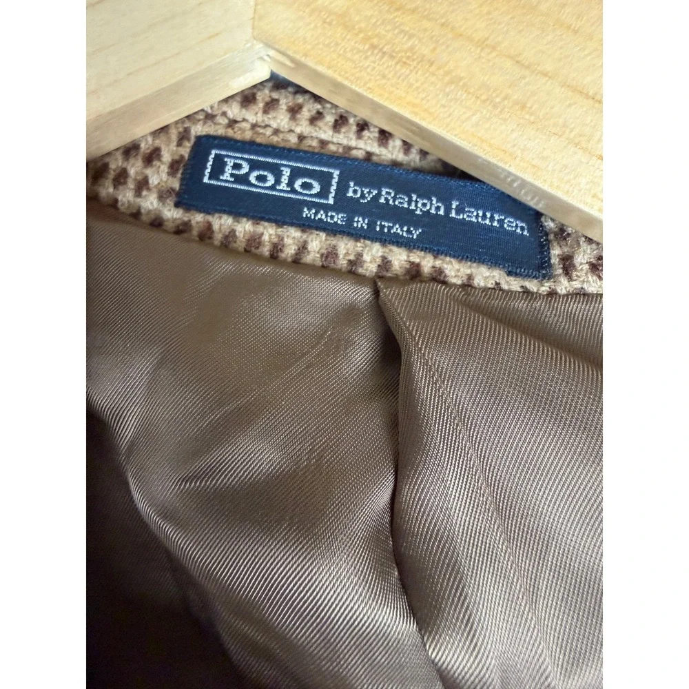 Polo Ralph Lauren Blue Label Mens 41R Virgin Wool Blazer Sport Coat Brown Italy
